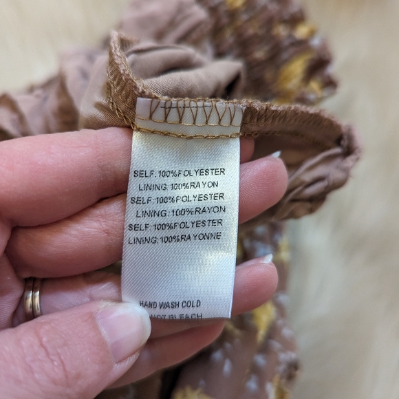 Altra'd State brown with yellow floral print skirt and crop top set size XS - Picture 7 of 8